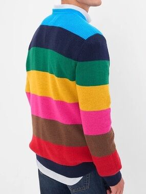 GAP Rainbow Striped Cotton Wool Knit Sweater Men's Medium NWT Pride